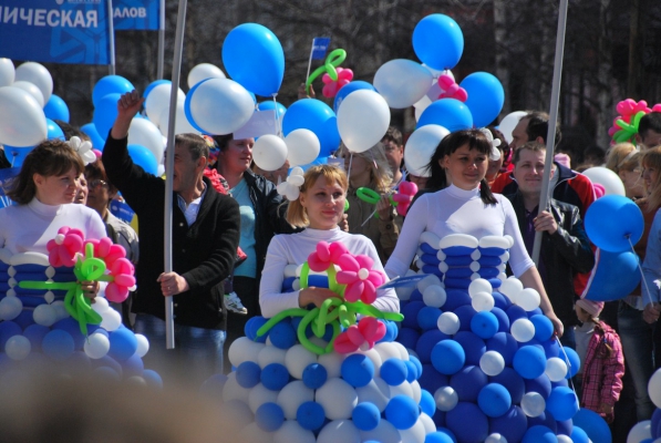 Первомайское шествие 2015 в Лысьве. Уралпак